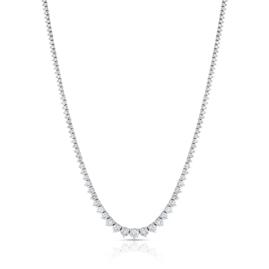 14k White Gold 14ctw Diamond graduated Necklace