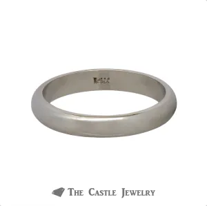 14k White Gold 3mm Polished Wedding Band