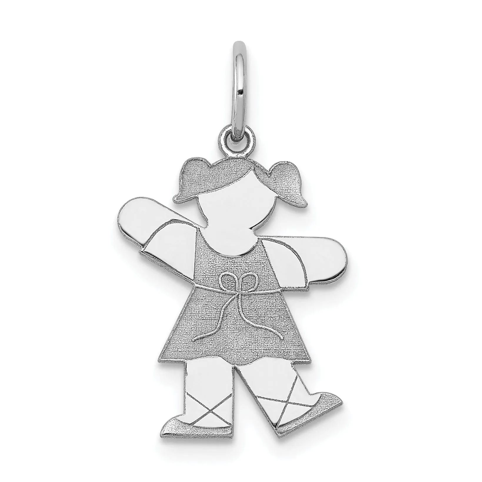 14k White Gold Ballerina Girl Kiss Charm