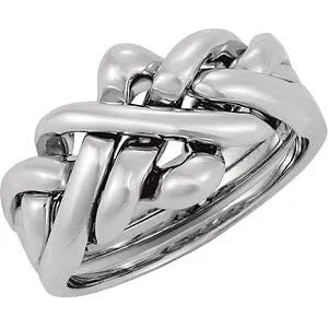 14k White Gold Gents Puzzle Ring, Size 11