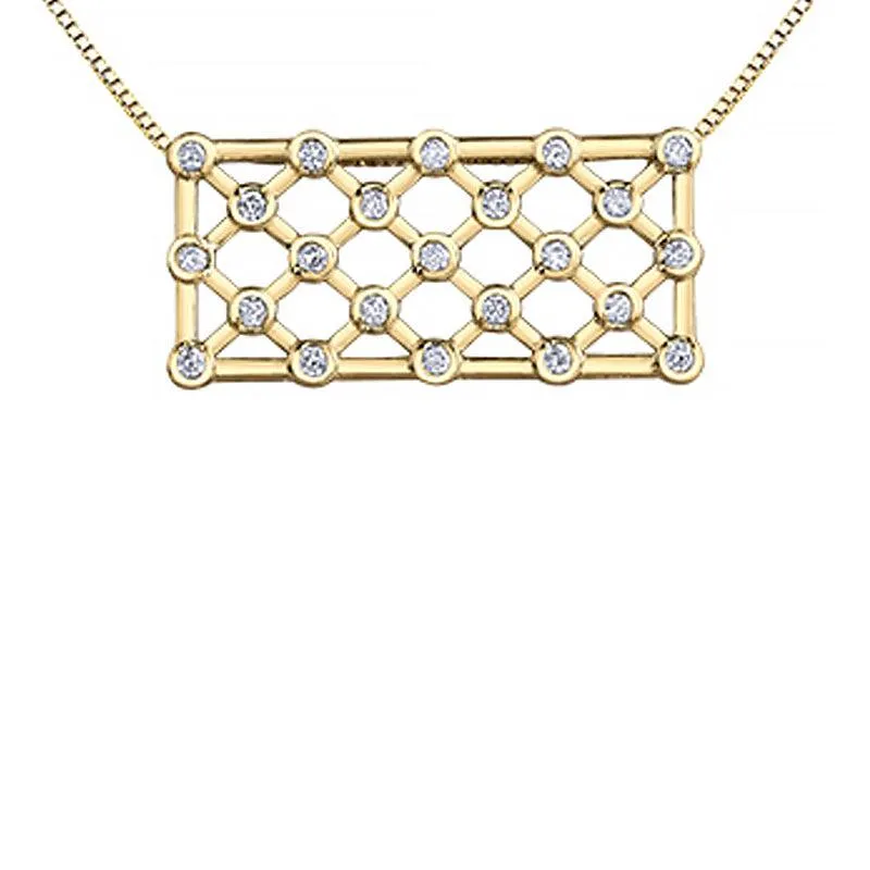 14K Yellow Gold 0.52 Carat Fancy Lattice Diamond Pendant