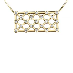 14K Yellow Gold 0.52 Carat Fancy Lattice Diamond Pendant