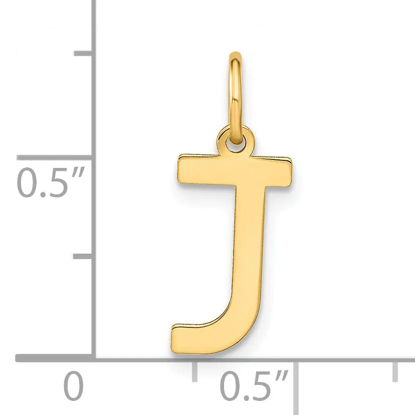 14k Yellow Gold Women's Letter J Initial Charm Pendant