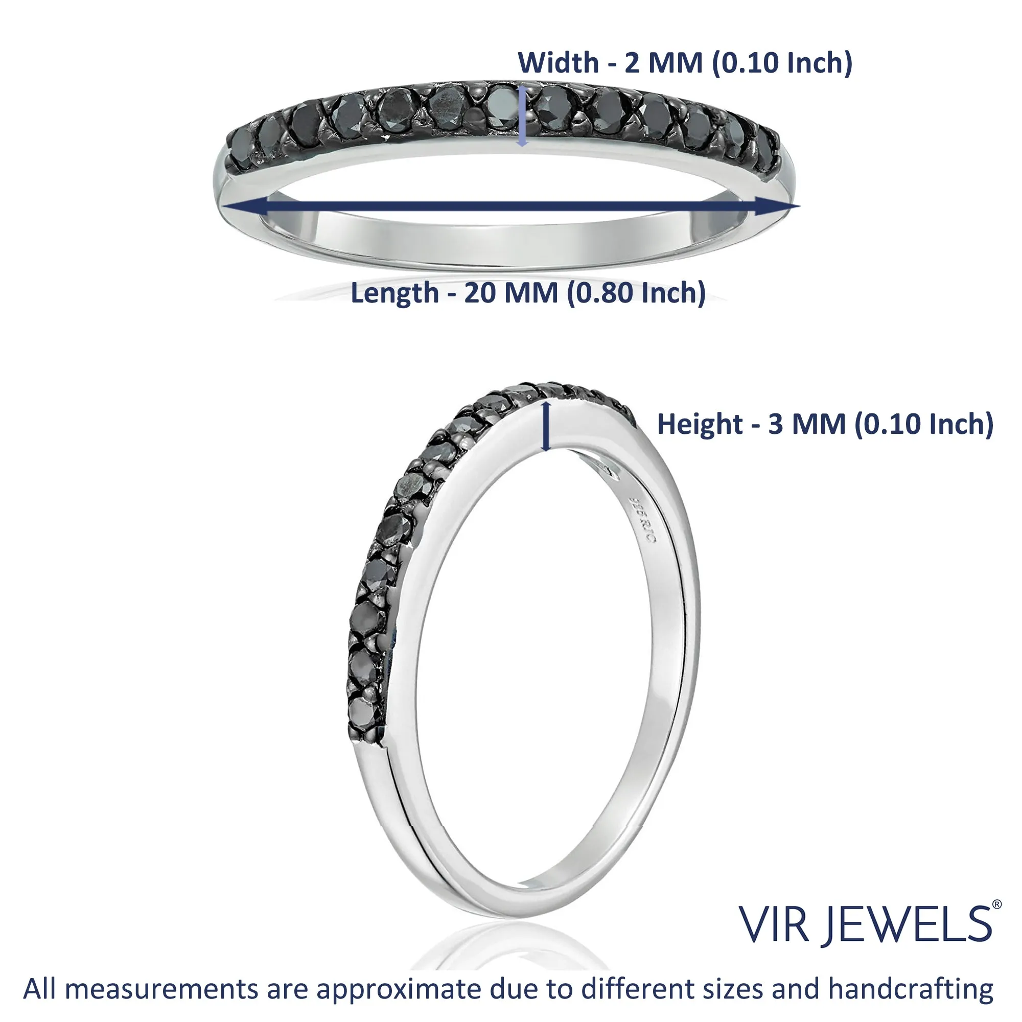 1/5 cttw Black Diamond Wedding Band for Women