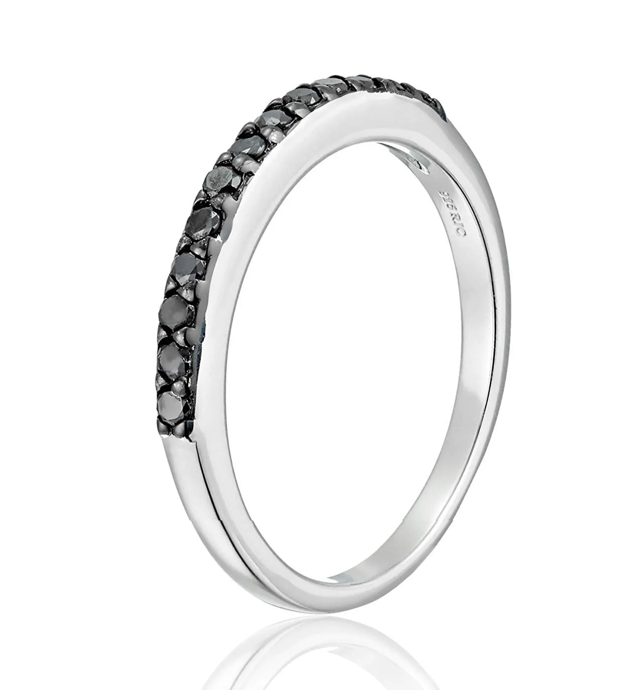 1/5 cttw Black Diamond Wedding Band for Women
