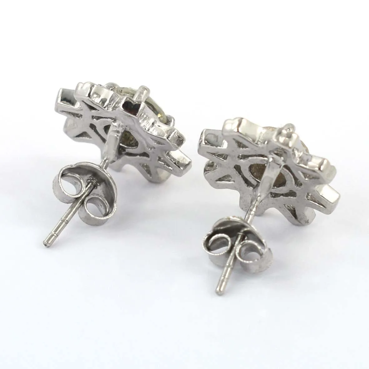 1.60 Ct Elegant Off-White Diamond Solitaire Studs - Great Brilliance & Luster WATCH VIDEO