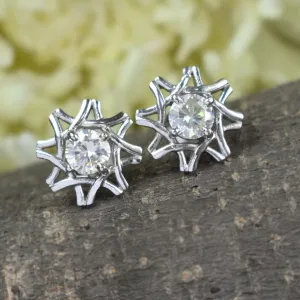 1.60 Ct Elegant Off-White Diamond Solitaire Studs - Great Brilliance & Luster WATCH VIDEO