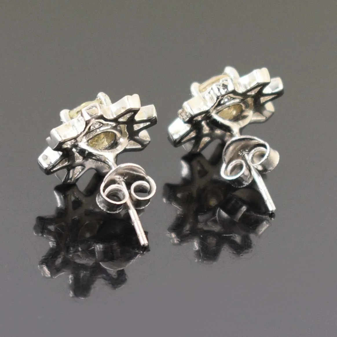1.60 Ct Elegant Off-White Diamond Solitaire Studs - Great Brilliance & Luster WATCH VIDEO