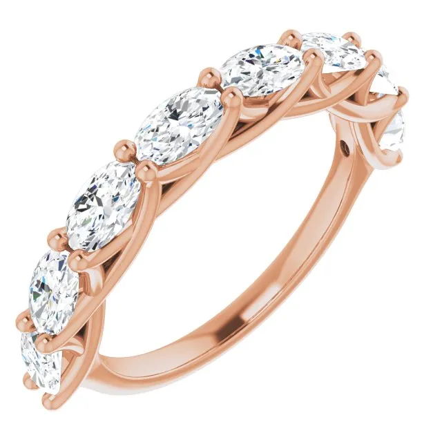 1.68 ct. Oval Cut Diamond Wedding Band East-West Set Anniversary Ring