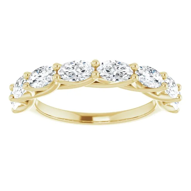 1.68 ct. Oval Cut Diamond Wedding Band East-West Set Anniversary Ring