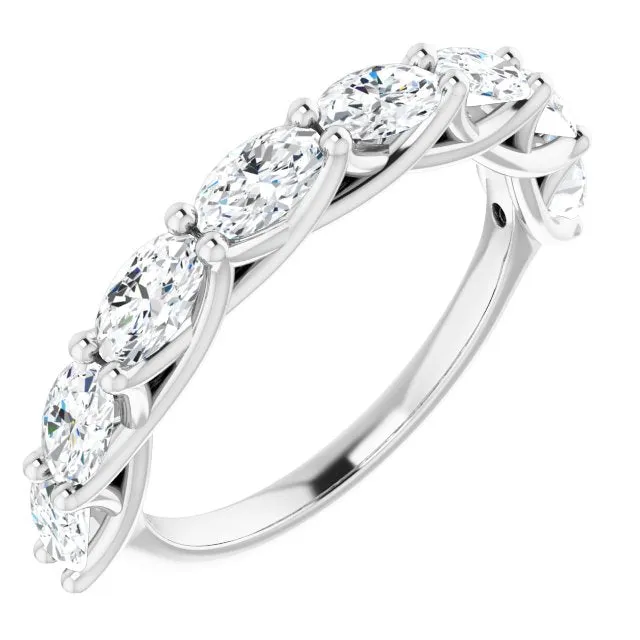 1.68 ct. Oval Cut Diamond Wedding Band East-West Set Anniversary Ring