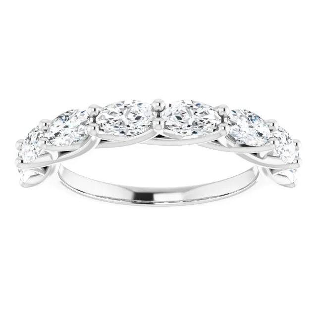 1.68 ct. Oval Cut Diamond Wedding Band East-West Set Anniversary Ring