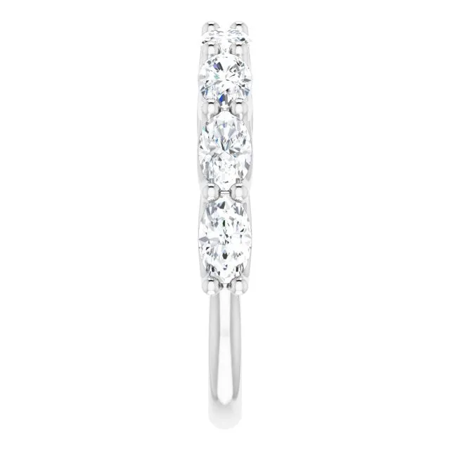 1.68 ct. Oval Cut Diamond Wedding Band East-West Set Anniversary Ring