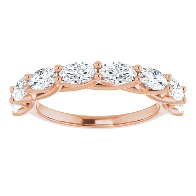 1.68 ct. Oval Cut Diamond Wedding Band East-West Set Anniversary Ring