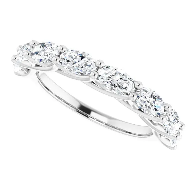 1.68 ct. Oval Cut Diamond Wedding Band East-West Set Anniversary Ring