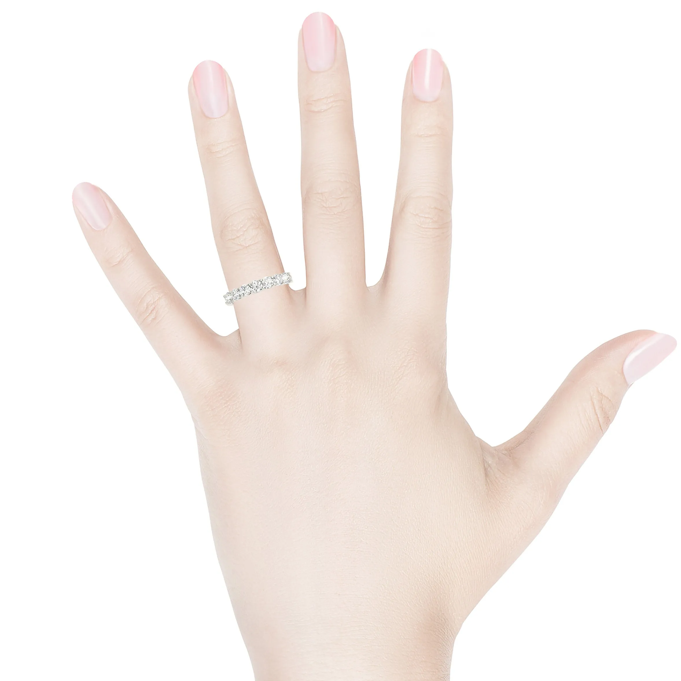 1.75 ctw. Round Diamond Wedding Band 7 Stone Anniversary Ring