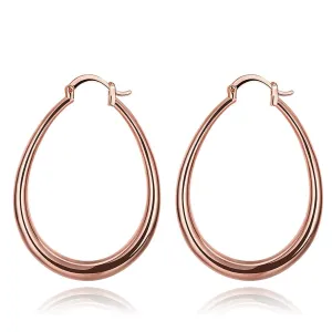 18K Rose Gold-Plated Ellipse Hoop Earrings
