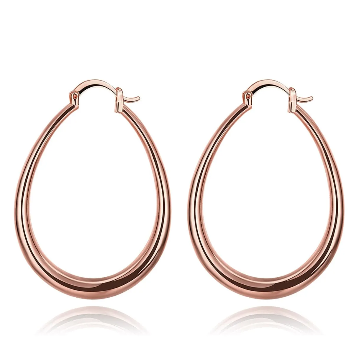 18K Rose Gold-Plated Ellipse Hoop Earrings