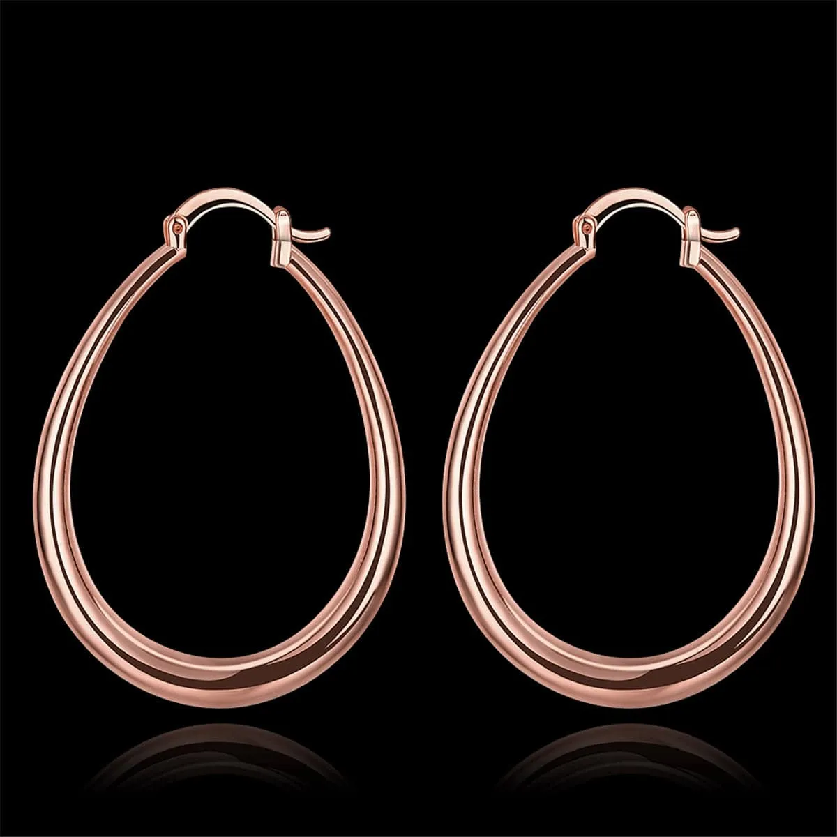 18K Rose Gold-Plated Ellipse Hoop Earrings