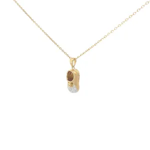 18K YELLOW GOLD .10CT BABY SHOES PENDANT