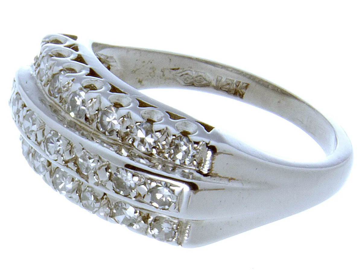 1950s 3 Row Diamond Wedding Band