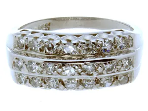 1950s 3 Row Diamond Wedding Band