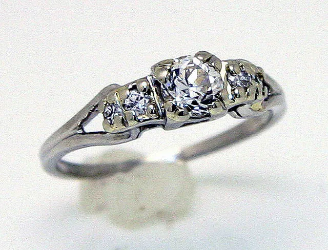 1950s Platinum Diamond Engagement Ring