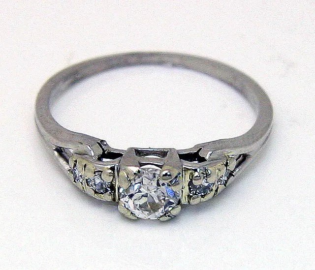 1950s Platinum Diamond Engagement Ring