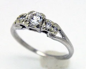 1950s Platinum Diamond Engagement Ring