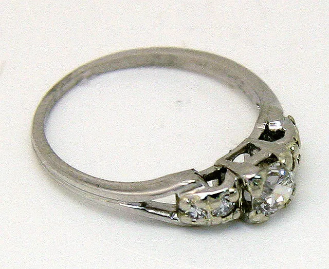 1950s Platinum Diamond Engagement Ring
