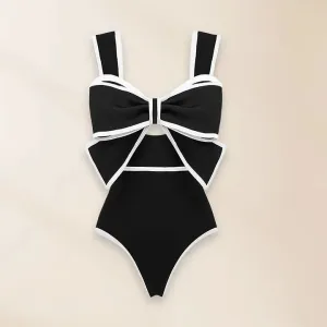 2024 Red Retro One Piece Swimsuit