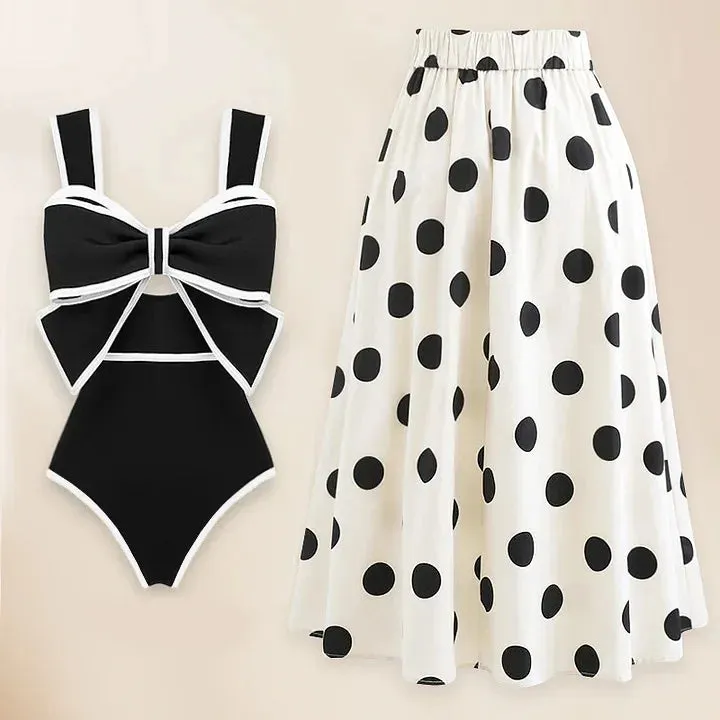 2024 Red Retro One Piece Swimsuit
