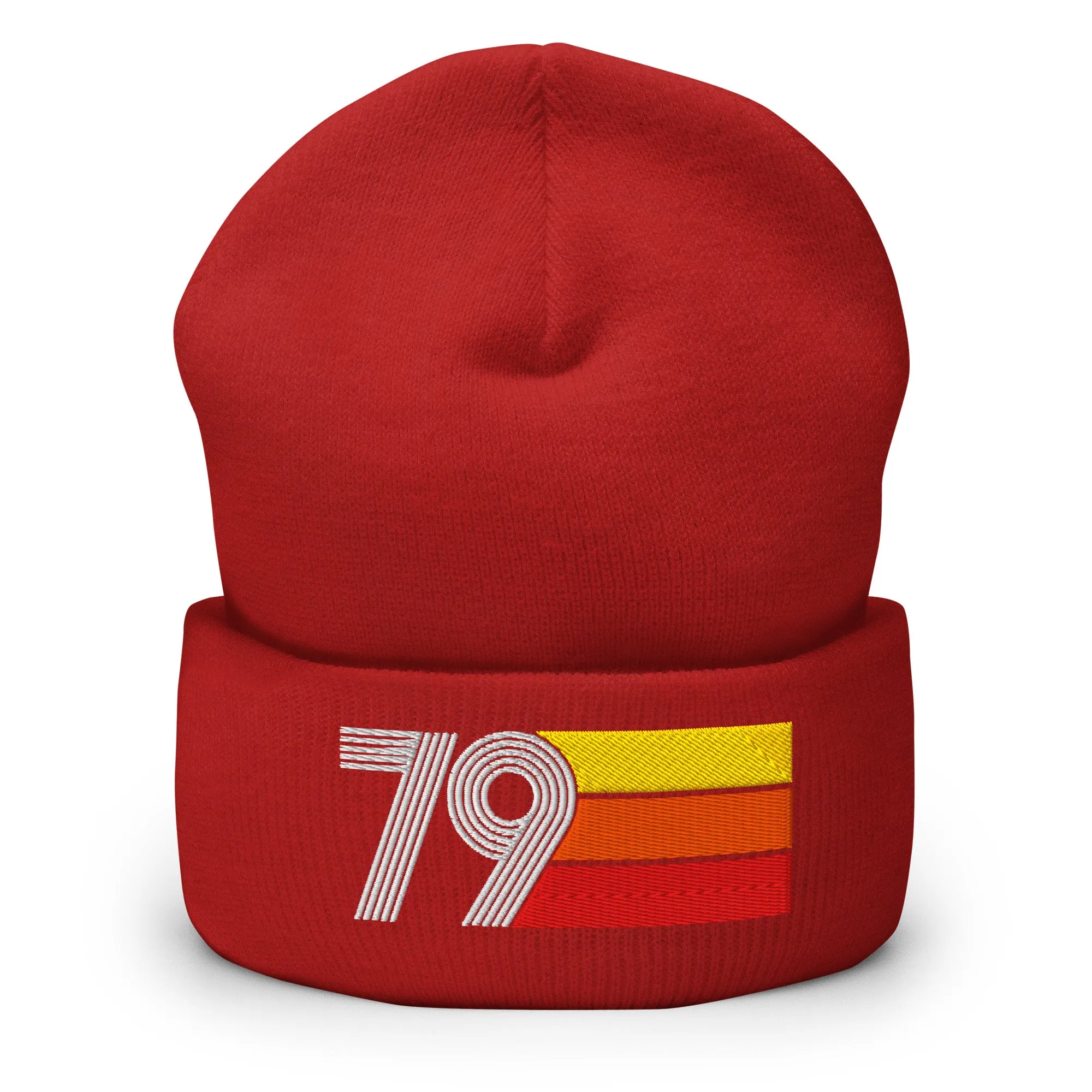 79 Number 1979 Birthday Retro Men's Women's Cuffed Beanie