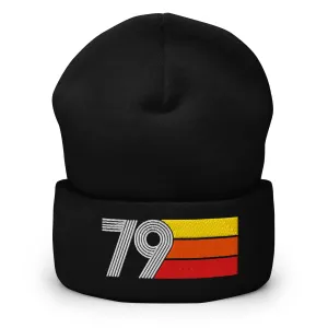 79 Number 1979 Birthday Retro Men's Women's Cuffed Beanie