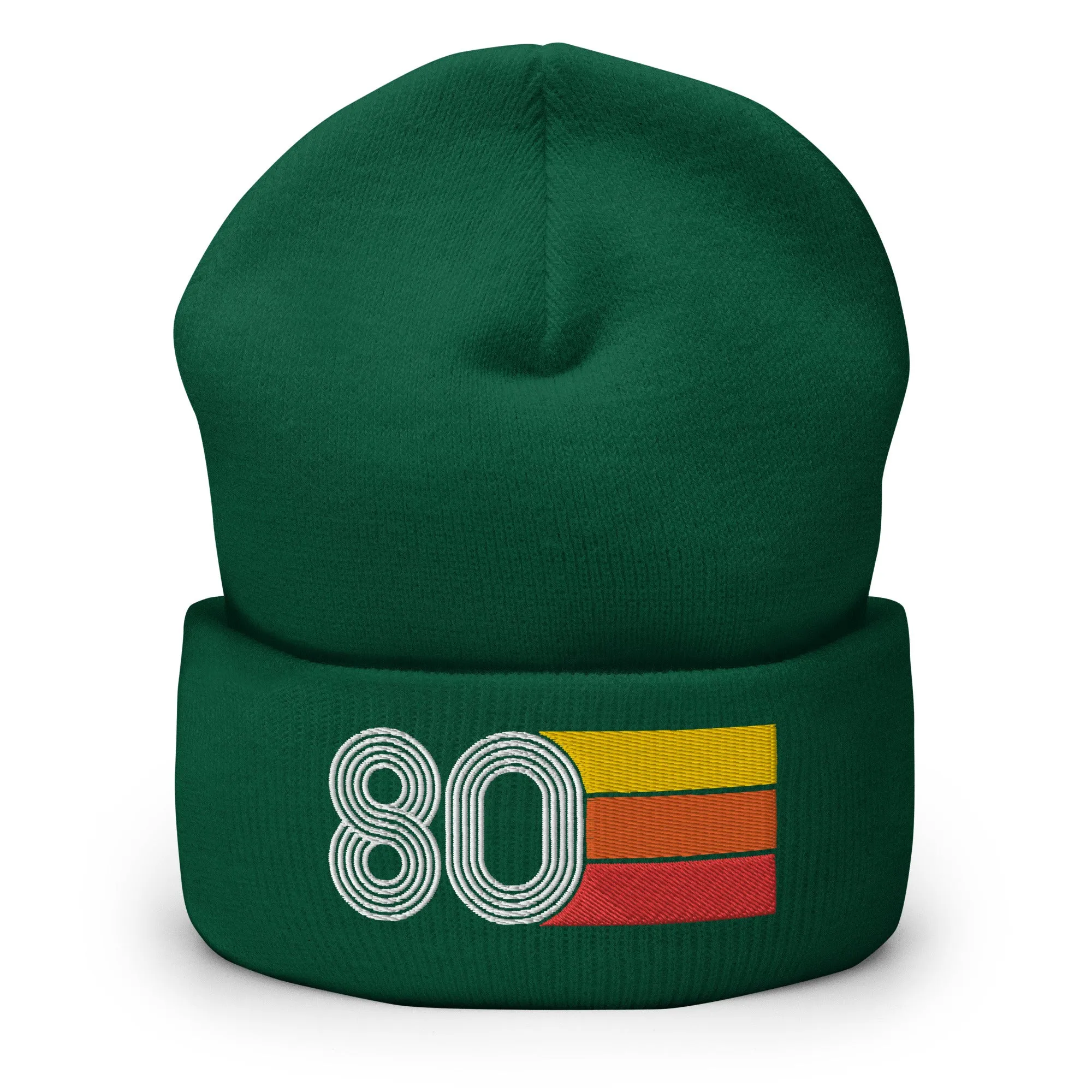 80 Number 1980 Birthday Retro Men's Women's Cuffed Beanie