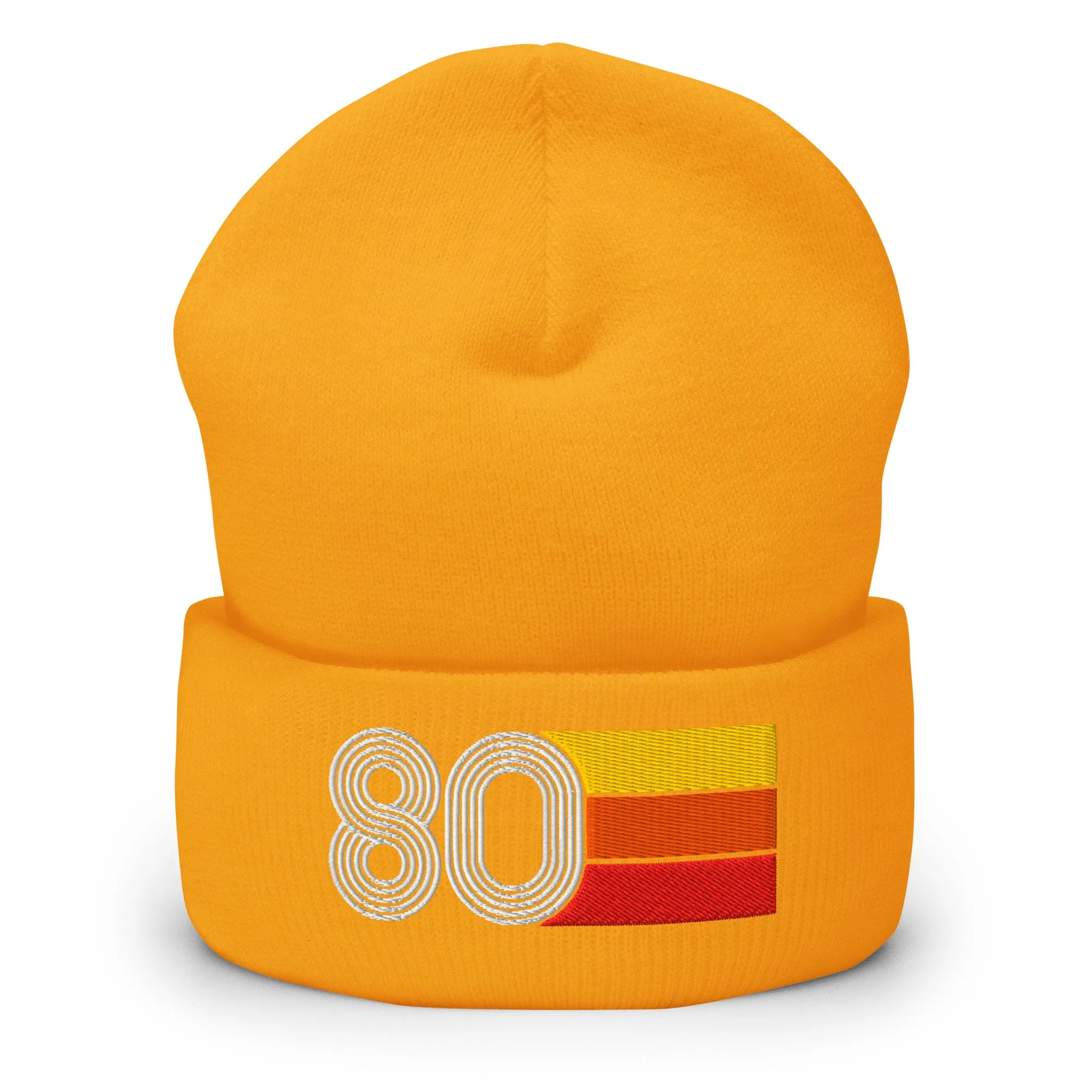 80 Number 1980 Birthday Retro Men's Women's Cuffed Beanie