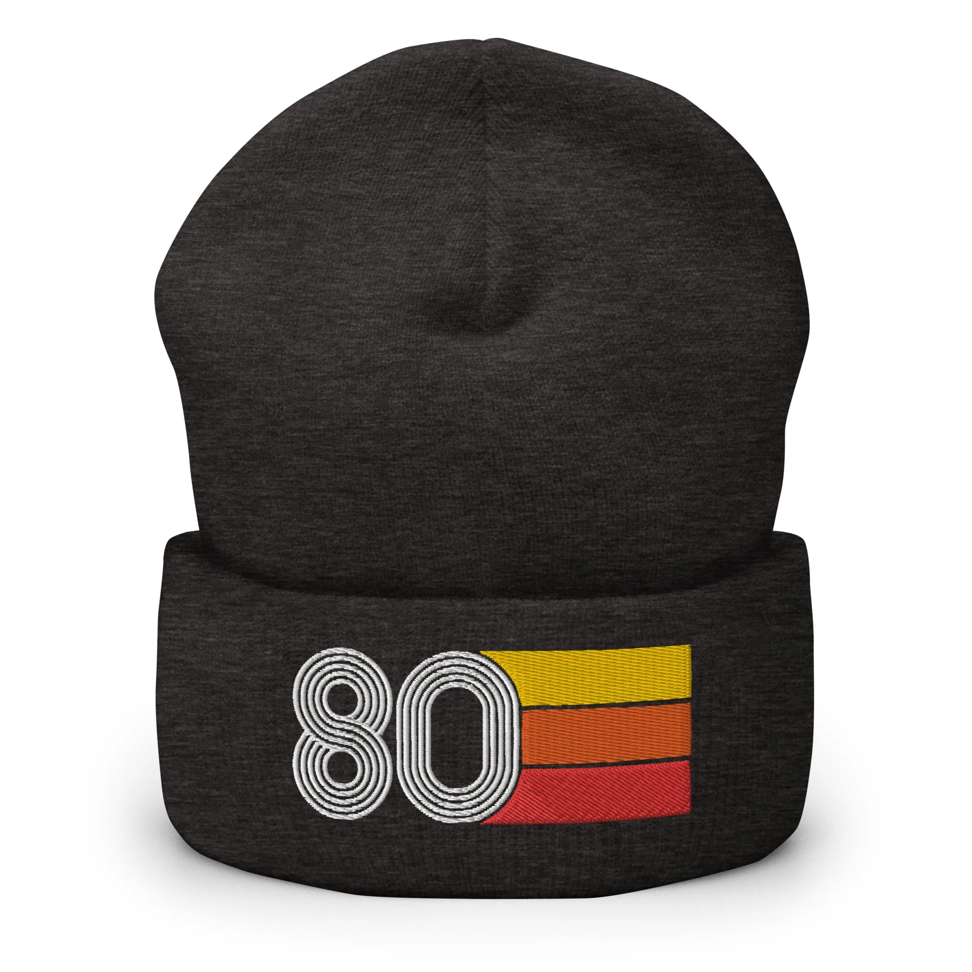 80 Number 1980 Birthday Retro Men's Women's Cuffed Beanie