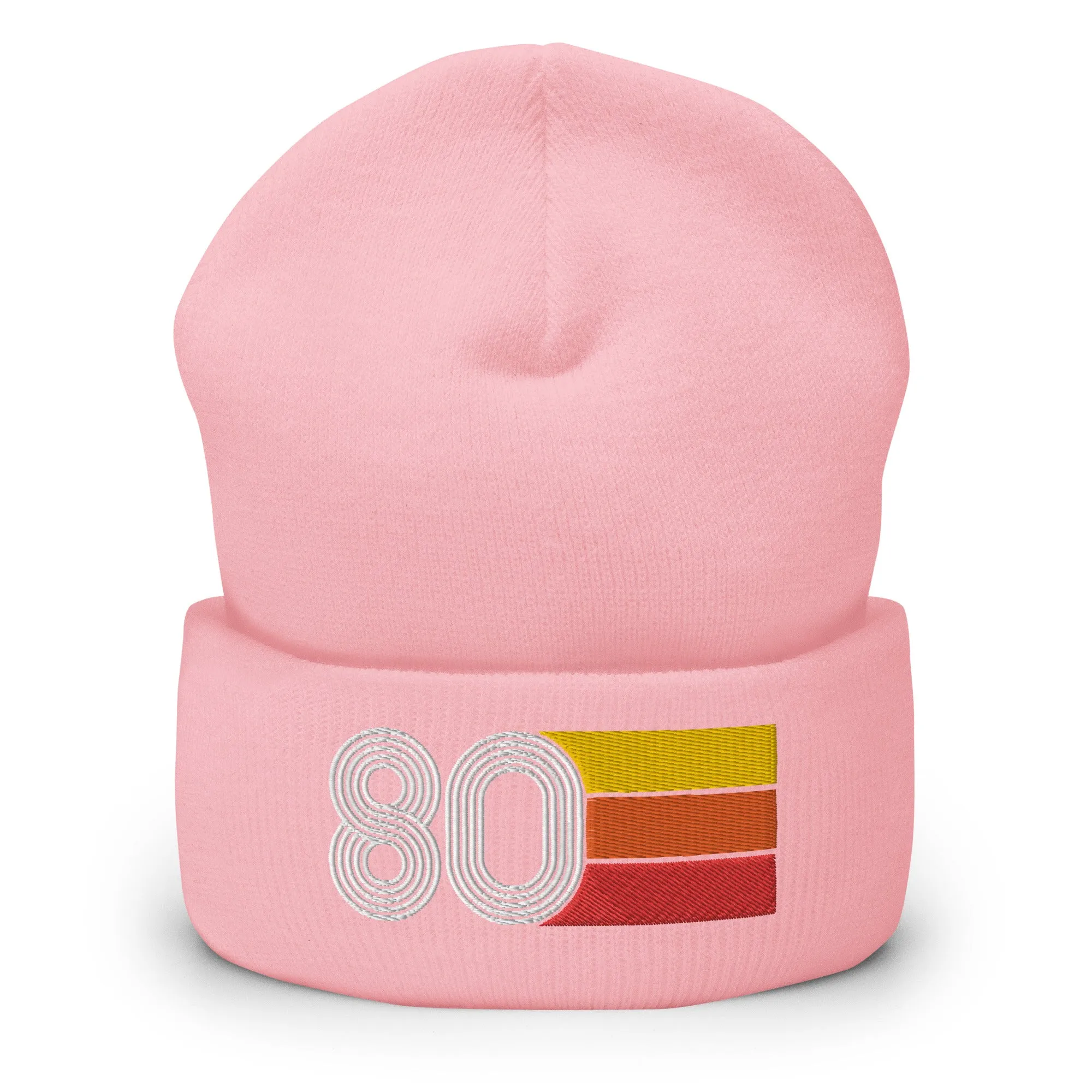 80 Number 1980 Birthday Retro Men's Women's Cuffed Beanie