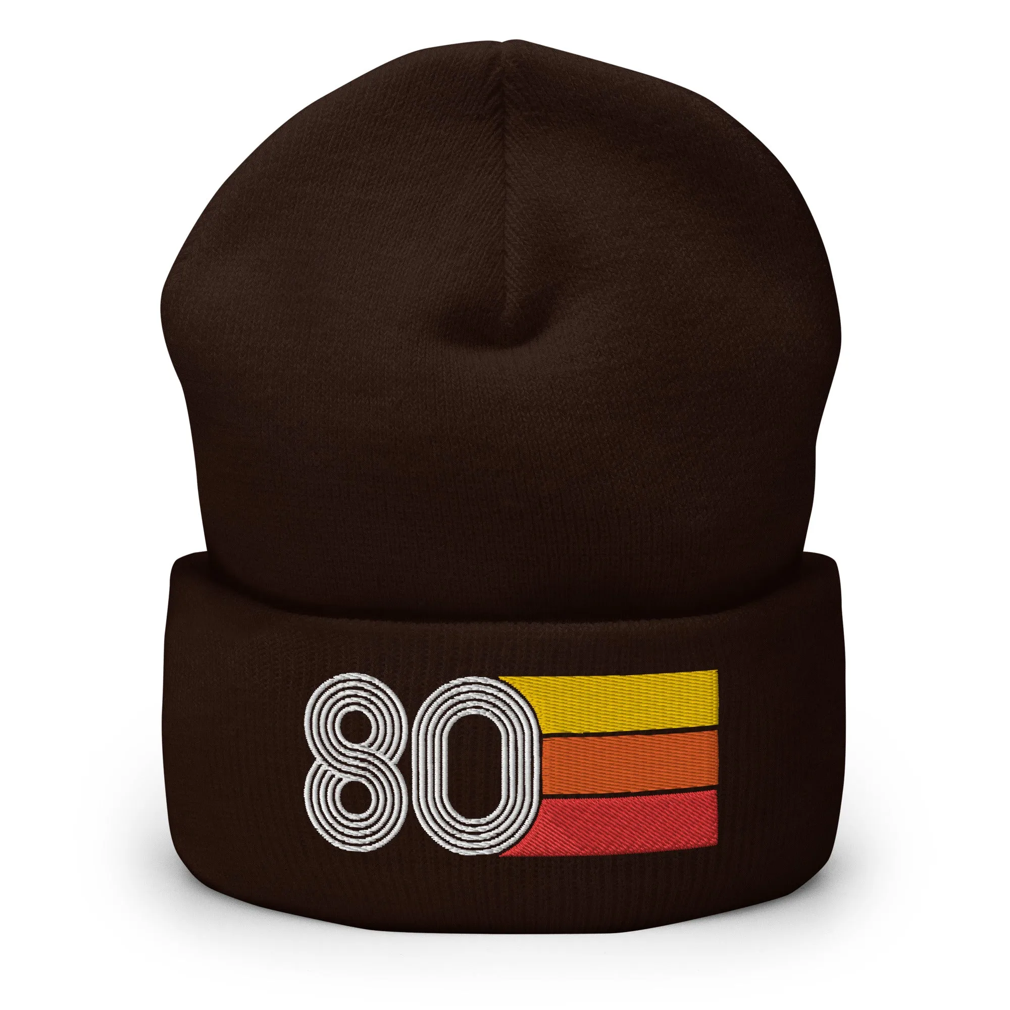 80 Number 1980 Birthday Retro Men's Women's Cuffed Beanie