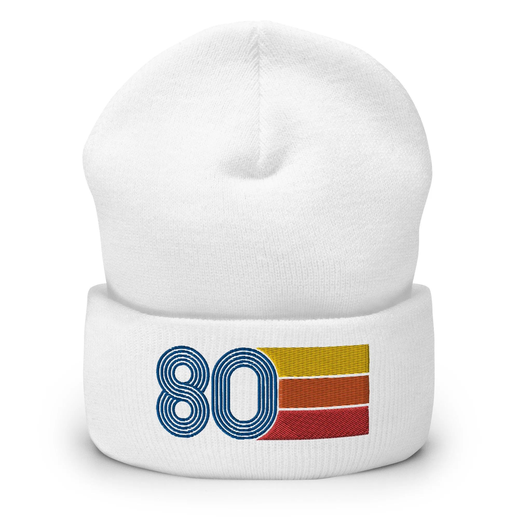 80 Number 1980 Birthday Retro Men's Women's Cuffed Beanie