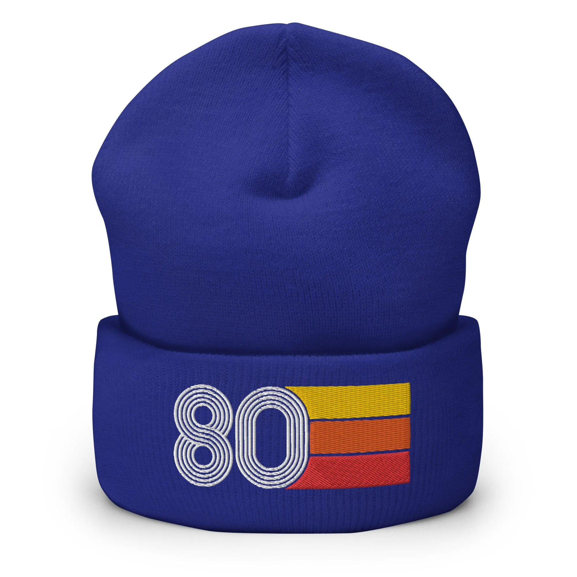 80 Number 1980 Birthday Retro Men's Women's Cuffed Beanie