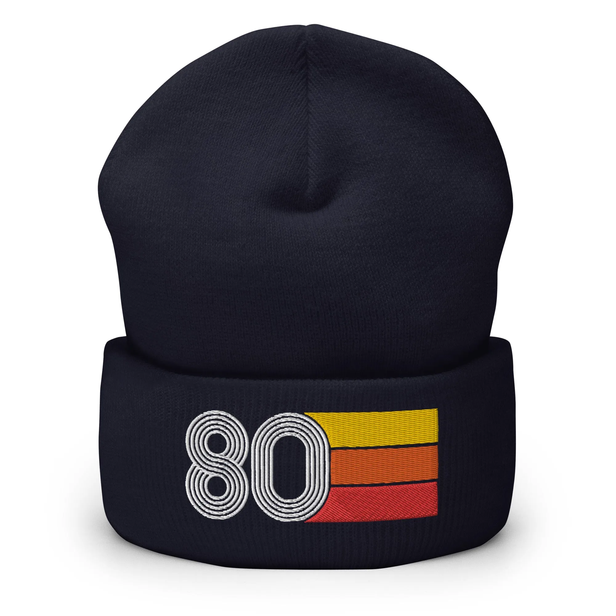 80 Number 1980 Birthday Retro Men's Women's Cuffed Beanie