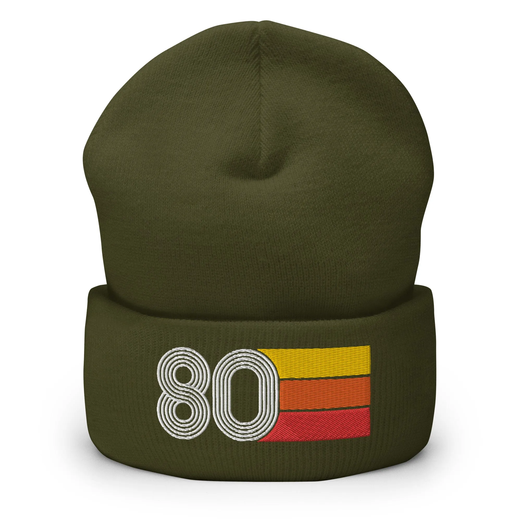 80 Number 1980 Birthday Retro Men's Women's Cuffed Beanie