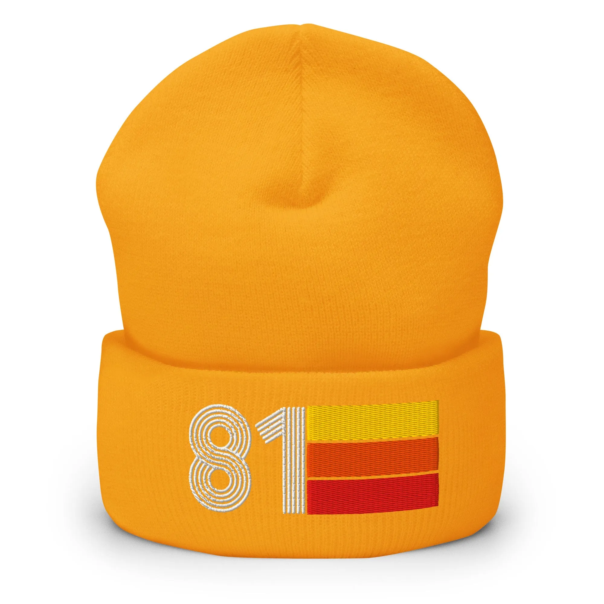 81 Number 1981 Birthday Retro Men's Women's Cuffed Beanie