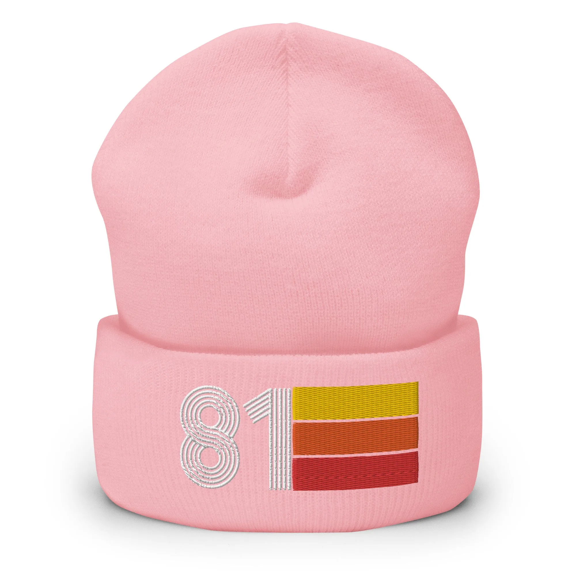 81 Number 1981 Birthday Retro Men's Women's Cuffed Beanie