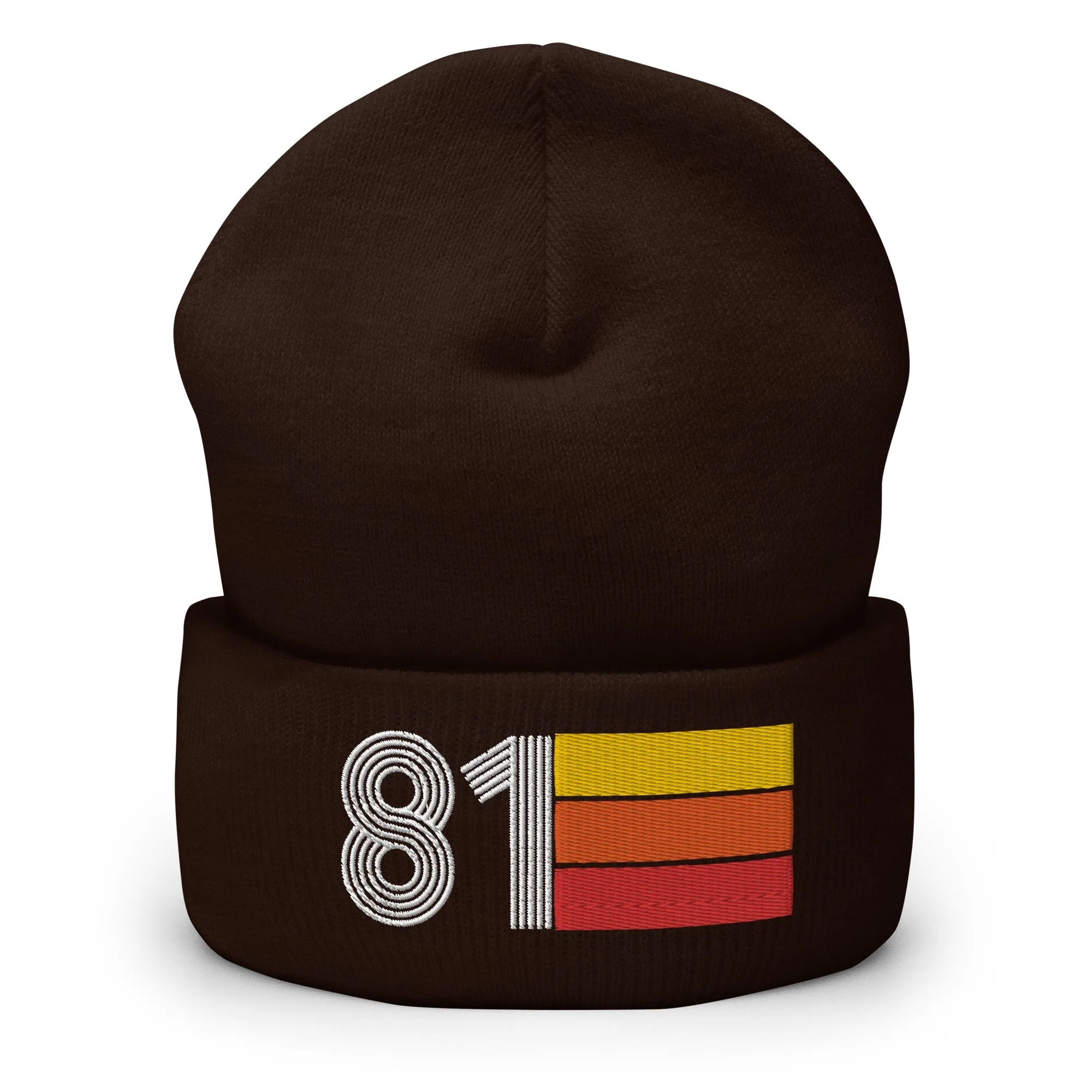 81 Number 1981 Birthday Retro Men's Women's Cuffed Beanie