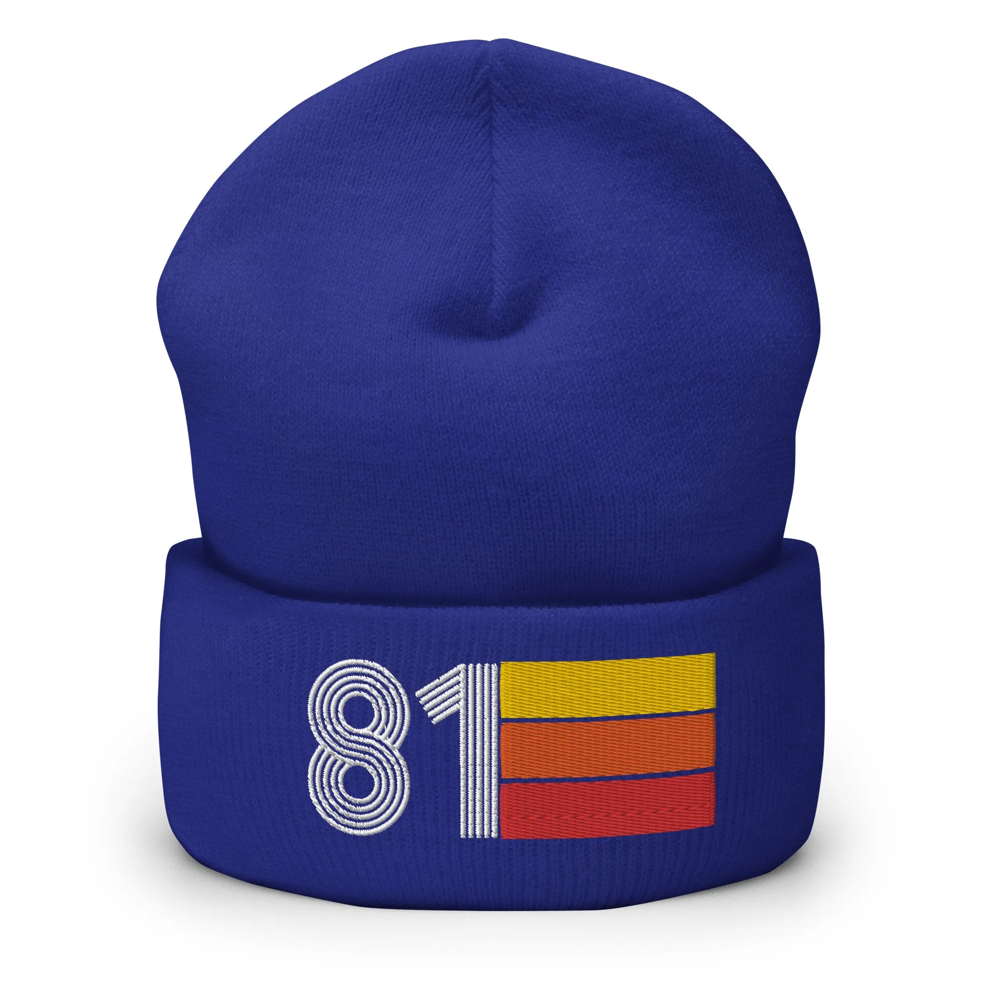 81 Number 1981 Birthday Retro Men's Women's Cuffed Beanie