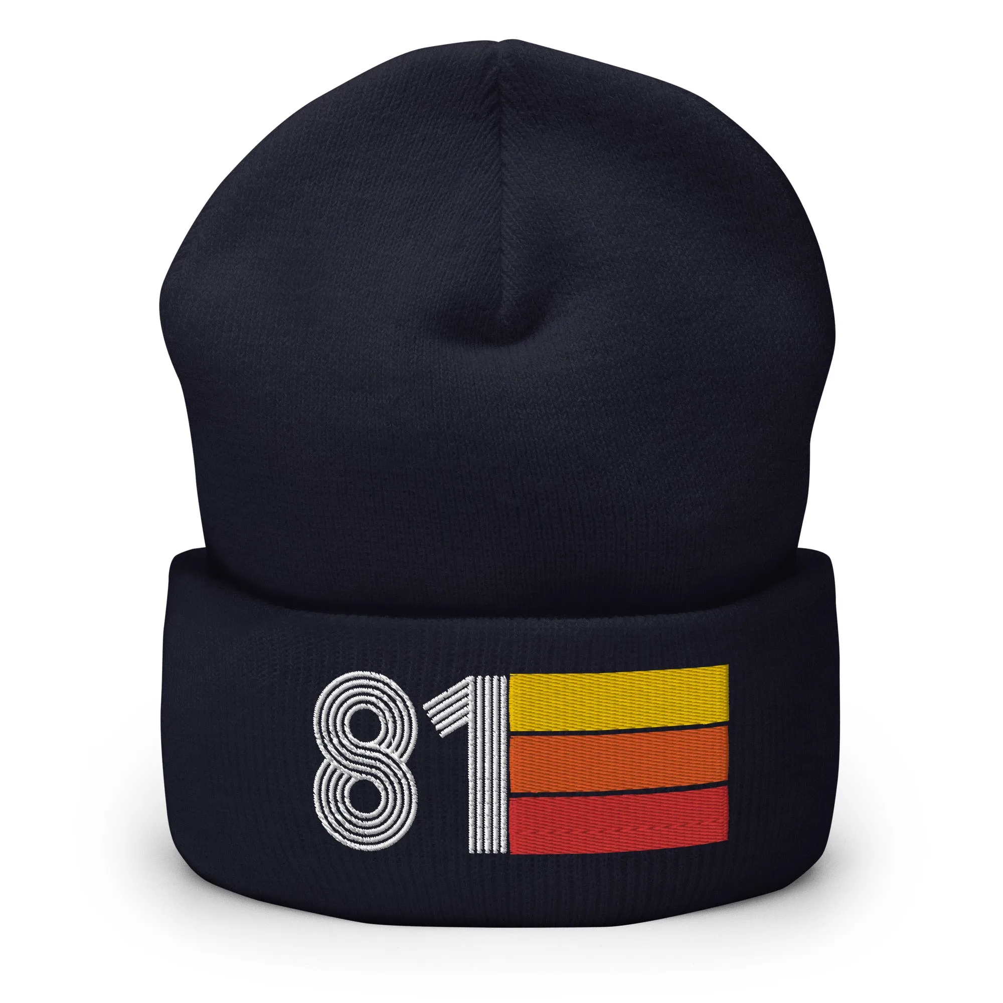 81 Number 1981 Birthday Retro Men's Women's Cuffed Beanie
