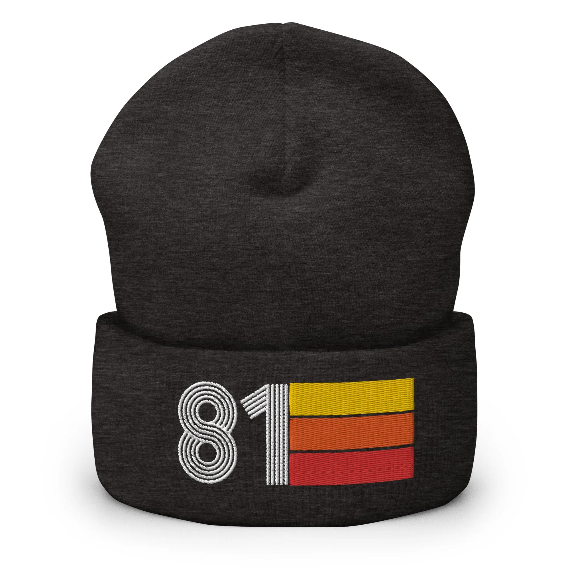81 Number 1981 Birthday Retro Men's Women's Cuffed Beanie