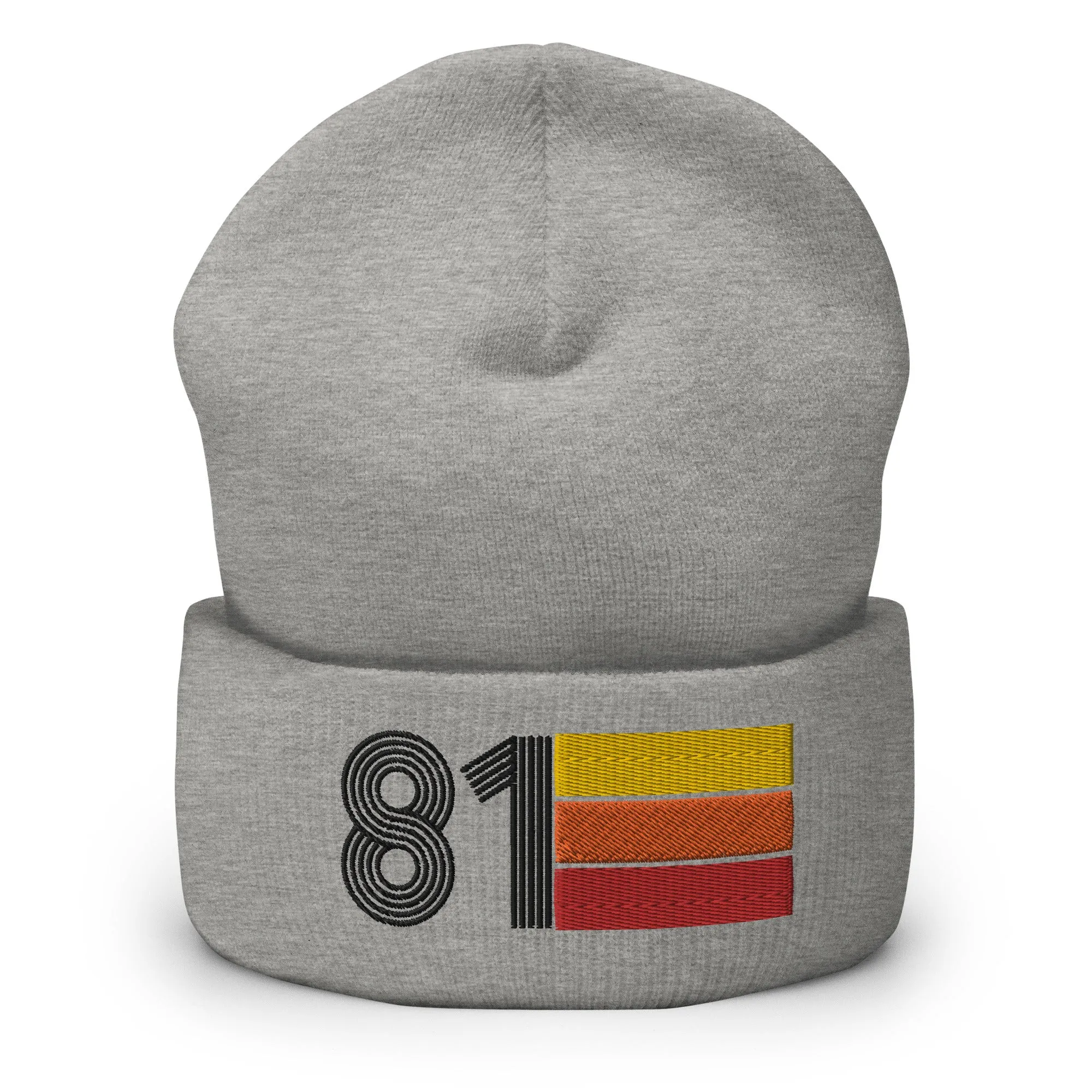 81 Number 1981 Birthday Retro Men's Women's Cuffed Beanie